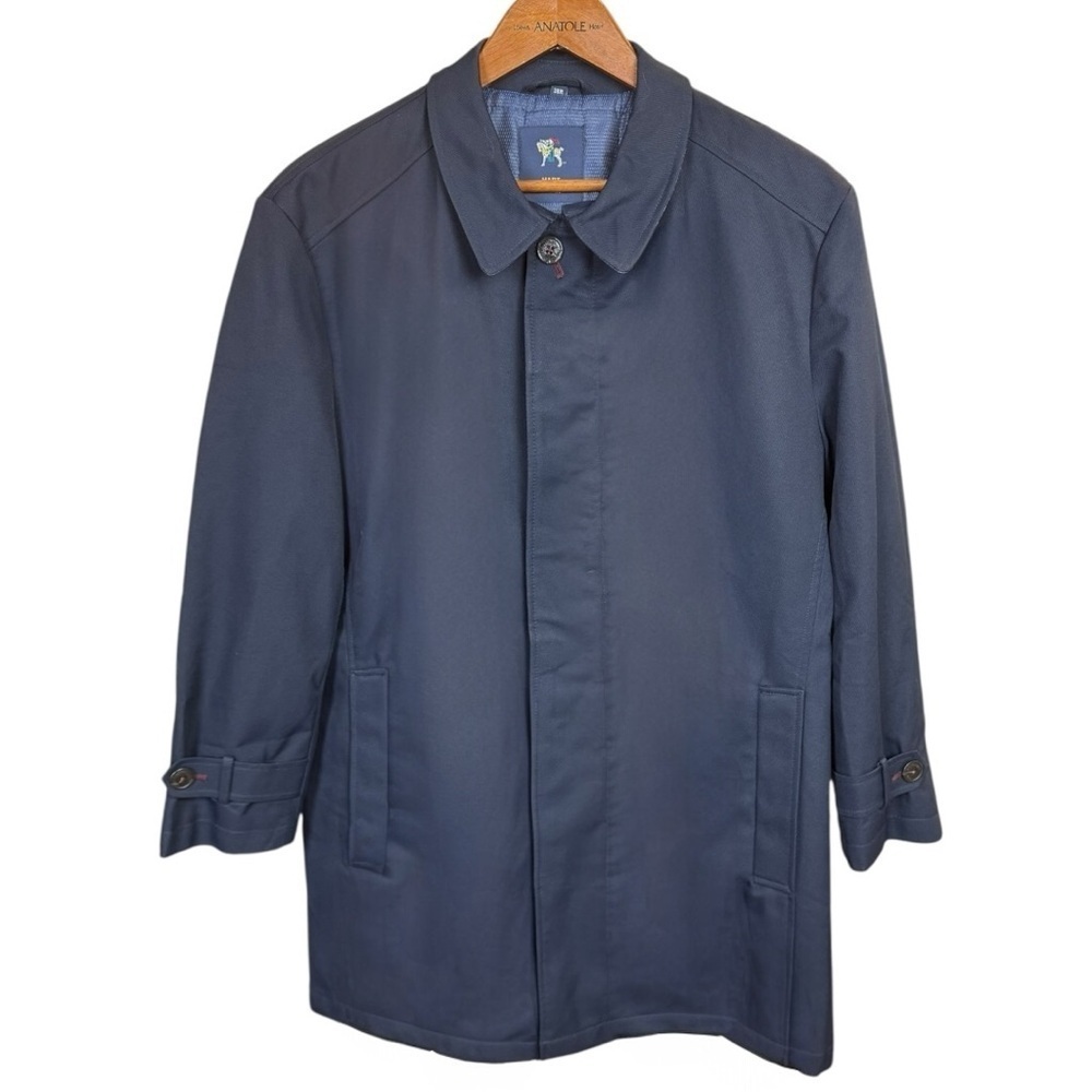 Hart Schaffner Marx Men’s Navy Performance Rain Repellent Smart Coat Jacket 38R